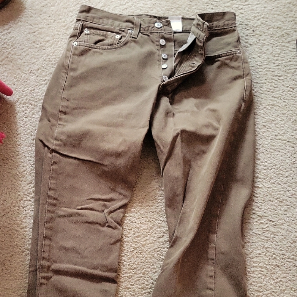 Original Levi's 501 Jeans Vintage Deep Olive Green 31w x 32L